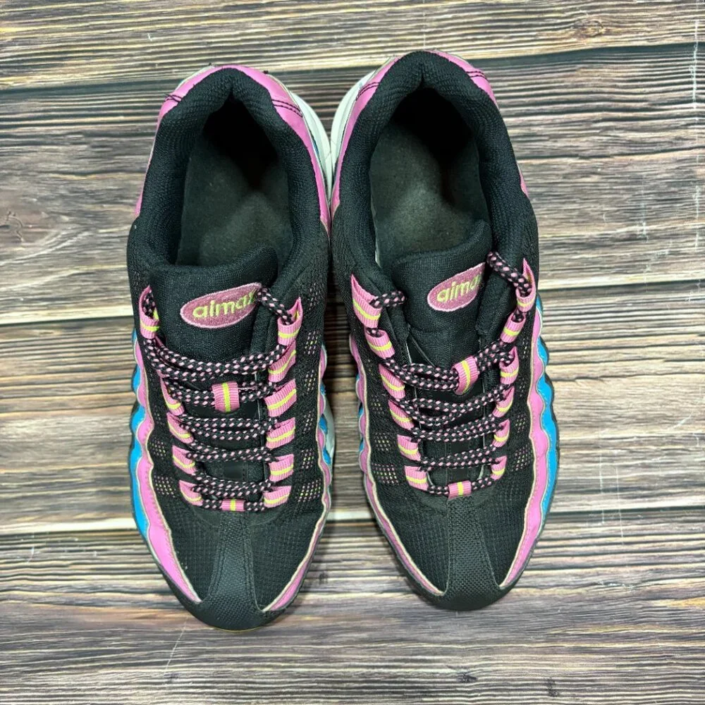 Nike Air Max 95 2013 Women's Black Volt Ice‎ Red Violet Athletic Shoes Size 8.5